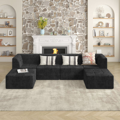 Modern Minimalist Corduroy Corner Sofa Sleeper