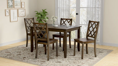 Velvety - 5 Piece Dining Table Set - Brown