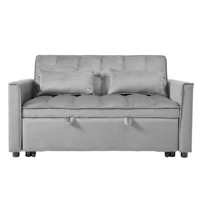 3 In 1 Pull Out Couch Convertible Sofa Bed With Reclining Backrest