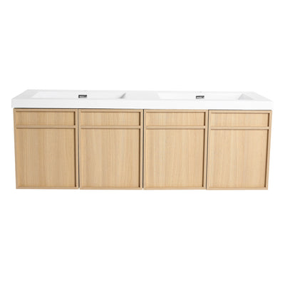 Wall-Mounted Bathroom Vanity With Resin Sink And Soft Closing Doors