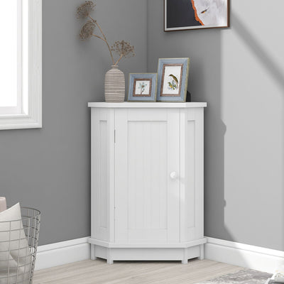 Bathroom Cabinet Triangle Corner Storage Cabinet With Adjustable Shelf Modern Style
