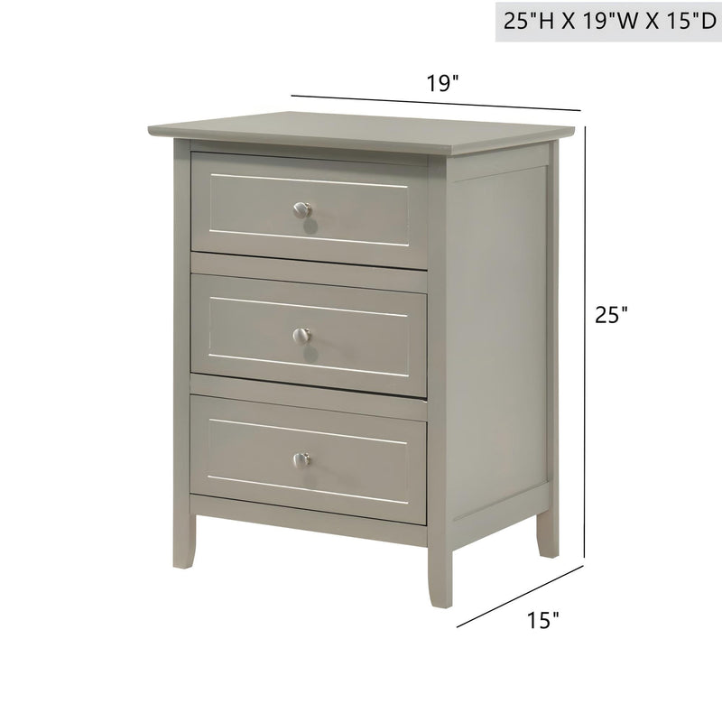 Daniel - 3 Drawer Nightstand