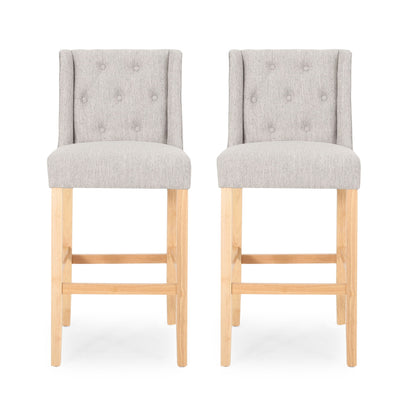 Vienna - Contemporary Fabric Tufted & Wingback Counter Stools (Set of 2)