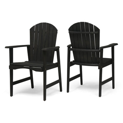 Outdoor Weather Resistant Acacia Wood Adirondack Dining Chairs (Set of 2)