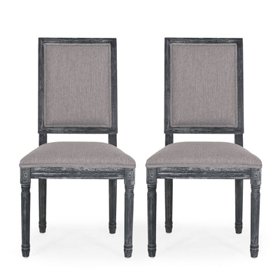 French Country Style Dining Chair With Upholstered Seating And Fluted Legs
