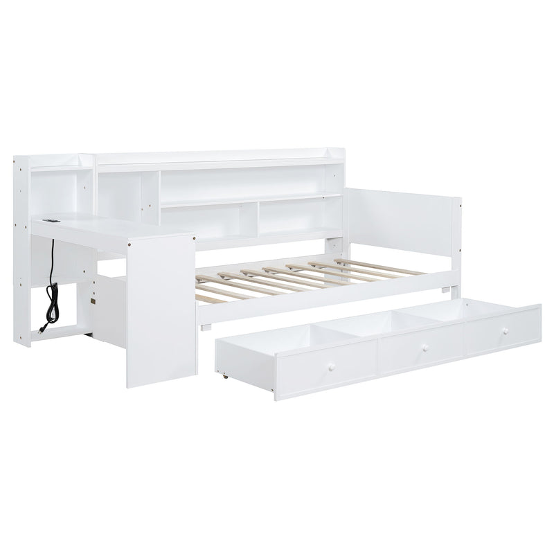 Daybed With 3 Drawers USB Ports And Desk