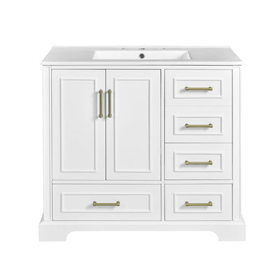 Traditional Bathroom Vanity With Soft Close Doors And Drawers