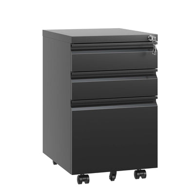 Metal Drawer Mobile File Cabinet With Lock For Home Office Organizer