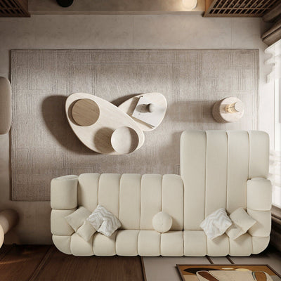 Beatrice - Modern Tufted Right Sectional Sofa - Ivory