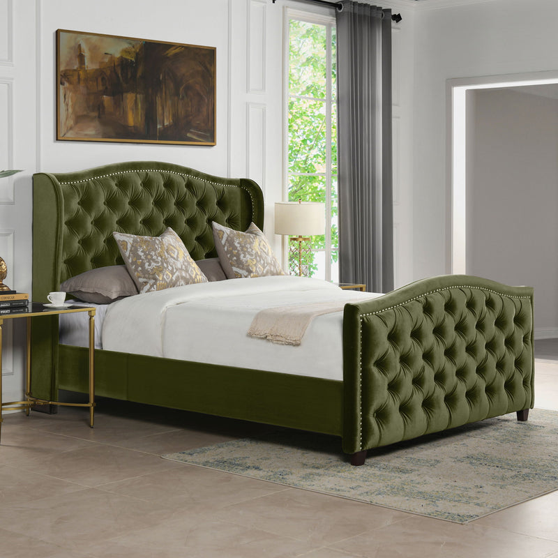 Marcella - Upholstered Shelter Headboard Bed Set
