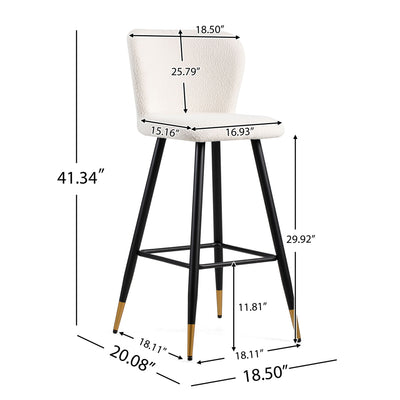 Modern Style Barstool, Tipped Ends, Suitable For Various Decoration Styles - White
