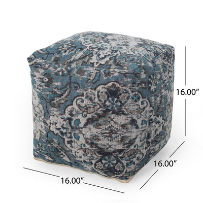 Anita - Square Pouf Ottoman And Floor Cushion - Blue