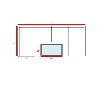 Comfortable Modern Patio Rattan Sectional Set With Cushions
