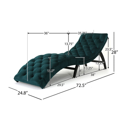 Elegant Tufted Chaise Lounge With Curved Design