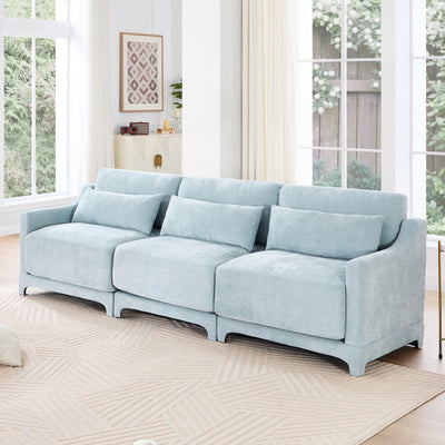 Elegant Sofa With Ergonomic Design And Lumbar Pillows