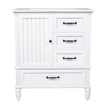 30" Bathroom Vanity With Sink, 3 Drawers, Adjustable Feet