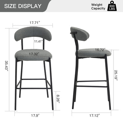 Counter Height Bar Stools With Powder Coating Base And Footrest