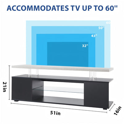 TV Stant With LED And Large Side Cabinet