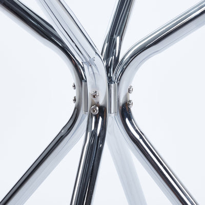 Compact Dining Table With Glass Top - Chrome