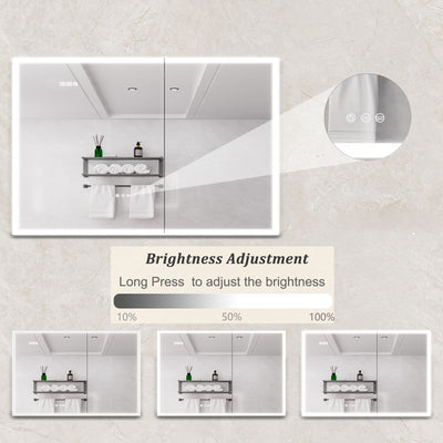 Bathroom Medicine Cabinet With Lights, LED Medicine Cabinet With Mirror, Lighted Medicine Cabinet With Defogger