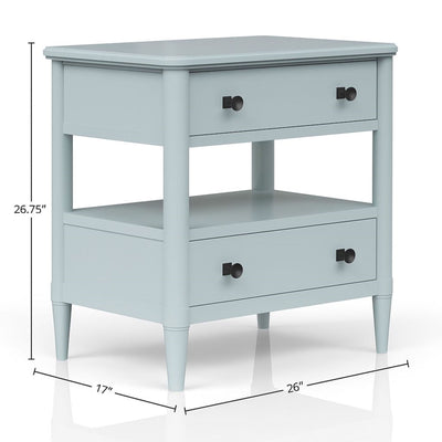Open Nightstand With 2 Drawers