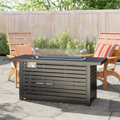 Propane Outdoor Fire Pit Table With Lid Versatile Fuel Options