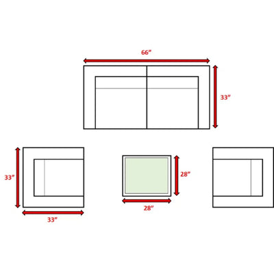 Wicker Seating Group Set With Table And Cushions