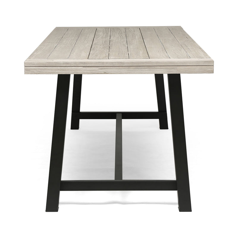 Equilibrium - Outdoor Dining Table With Wooden Frame And Slat Top