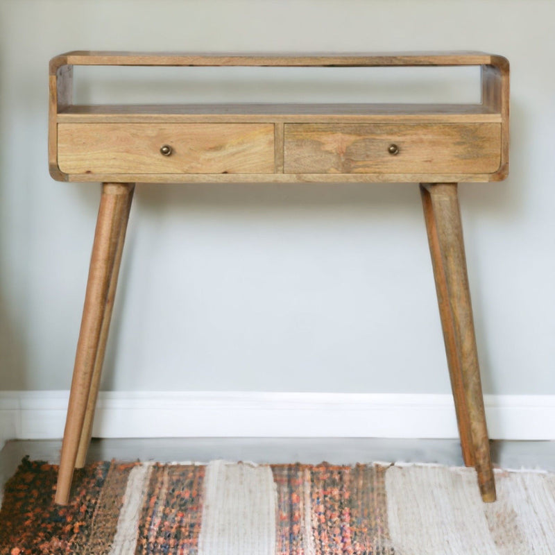 Curved Chestnut Console Table