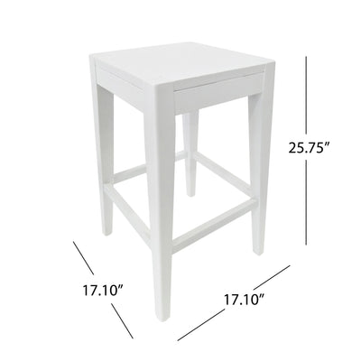 Counter Barstool (Set of 2), Rubber Wood - White