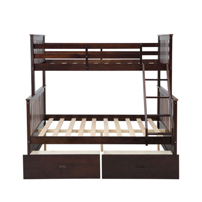 Bunk Bed With Ladder, And Safety Guard Rails