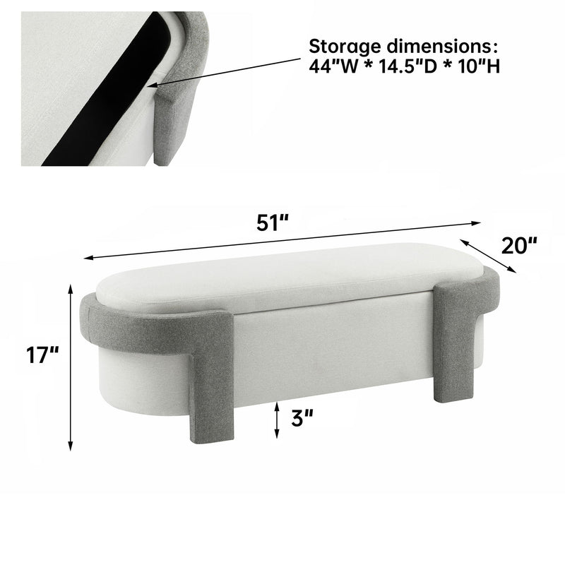 Versatile Storage Ottoman Bench, Spacious & Durable