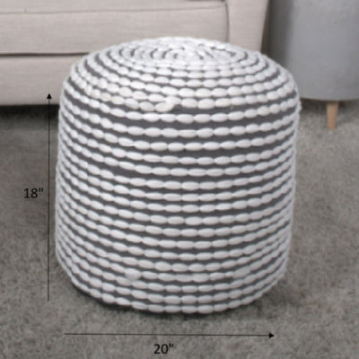 River - Handcrafted Cylindrical Pouf Water Resistant Fabric