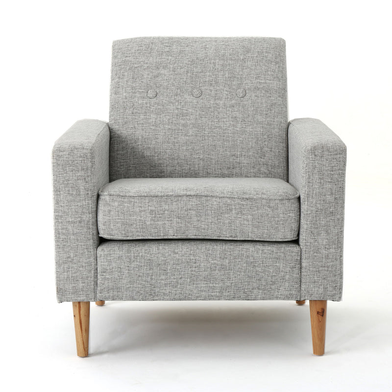Nebulize - Upholstered Fabric Club Chair With Button Tufted And Square Off Arm And Back