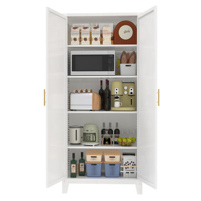 Shapely Doors Cabinet, Metal Storage Cabinet With Doors And Adjustable Shelves