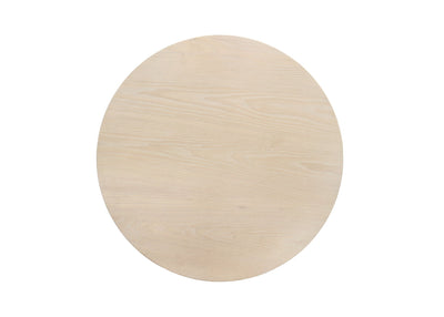 Neroli - Contemporary Round Side Table With Black Metal Base - Oak White