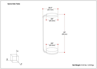 Sylvie - Side Table - White / Gold