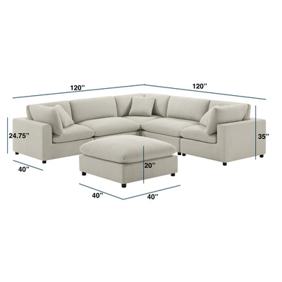 Cassandra - Modular 6 Piece Sectional - Beige