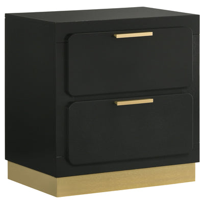 Modern Luxury Nightstand With 2 Drawer Storage