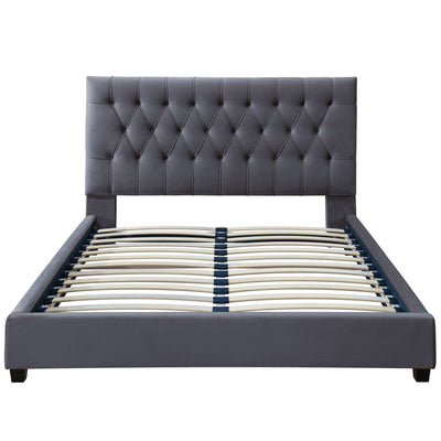 Donald - Mid-Century Modern Upholstered Platform Bed