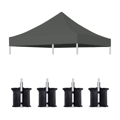 Canopy Replacement Top With 4 Pack W8 Bags, Pop Up Tent Cover Only, Frame Not Included