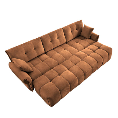 Sofa Set With Ottoman And Pillows, Textured, High Resilience Cushions