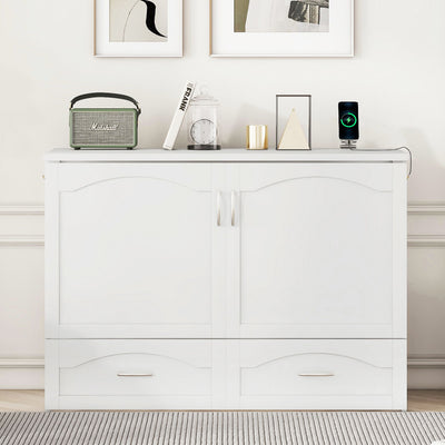 Murphy Wall Bed With Drawer And A Set Of Sockets & USB Ports, Pulley Structure Design