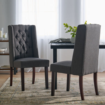 Sophisticated Tufted Dining Chair With High Back Design