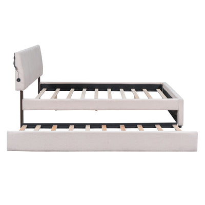Upholstered Platform Bed With Trundle