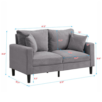 Modern Upholstered Loveseat Sofa, High Resilience