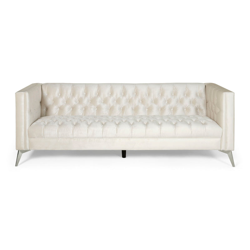 Contemporary 3 Seater Sofa With Button Tufting