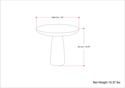 Dominique - Cast Aluminum Side Table - Brown