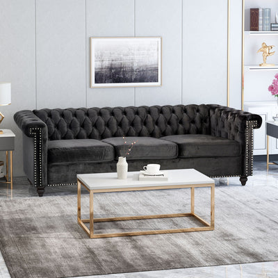 Chesterfield Style 3 Seater Sofa With Deep Button Tufting