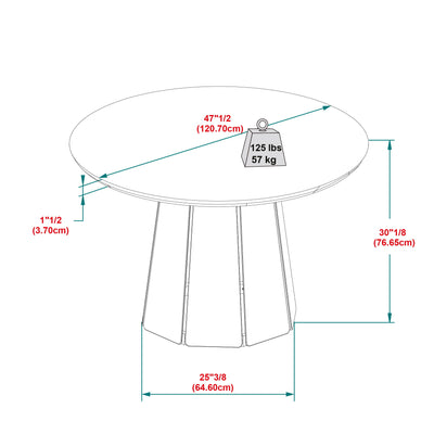 Round Pedestal Dining Table - Light Brown